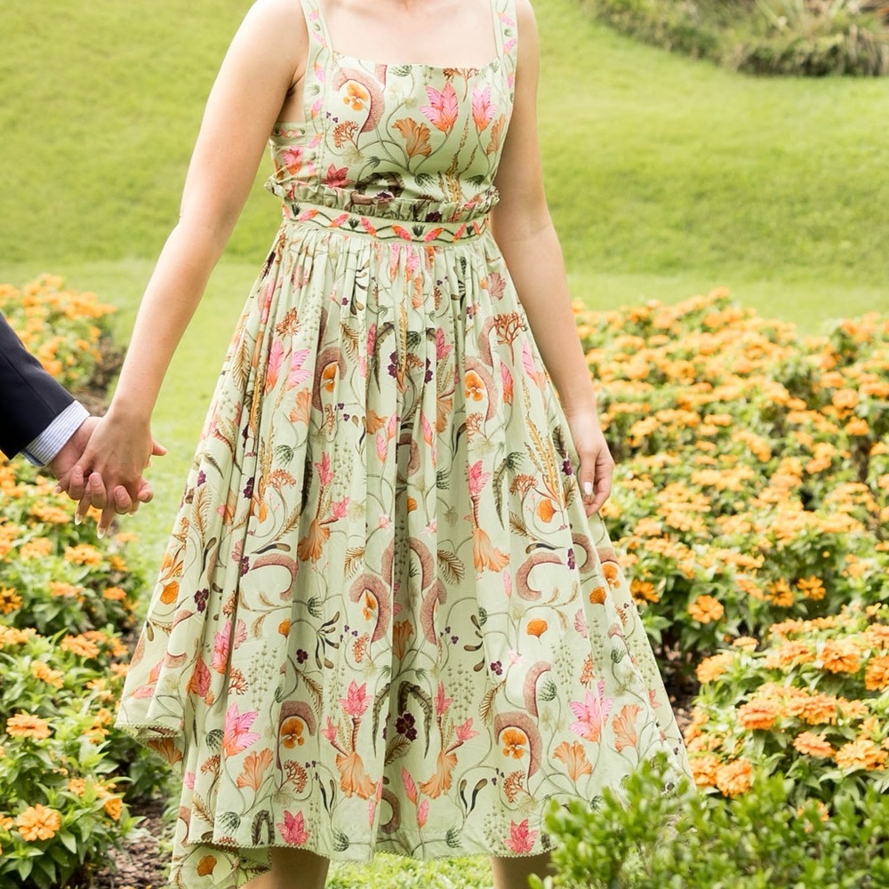 Agua by Agua Bendita Floral Green Midi Dress - Picture 2 of 4